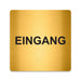 Blacked LaserTEC Leitsysteme - Acryl Schild - Eckig 12 x 12 cm - Selbstklebend - Gold gebürstet - Metall-Optik - UV beständig - Für Innen und Außen (Achtung)