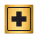 Blacked LaserTEC Leitsysteme - Acryl Schild - Eckig 12 x 12 cm - Selbstklebend - Gold gebürstet - Metall-Optik - UV beständig - Für Innen und Außen (Achtung)
