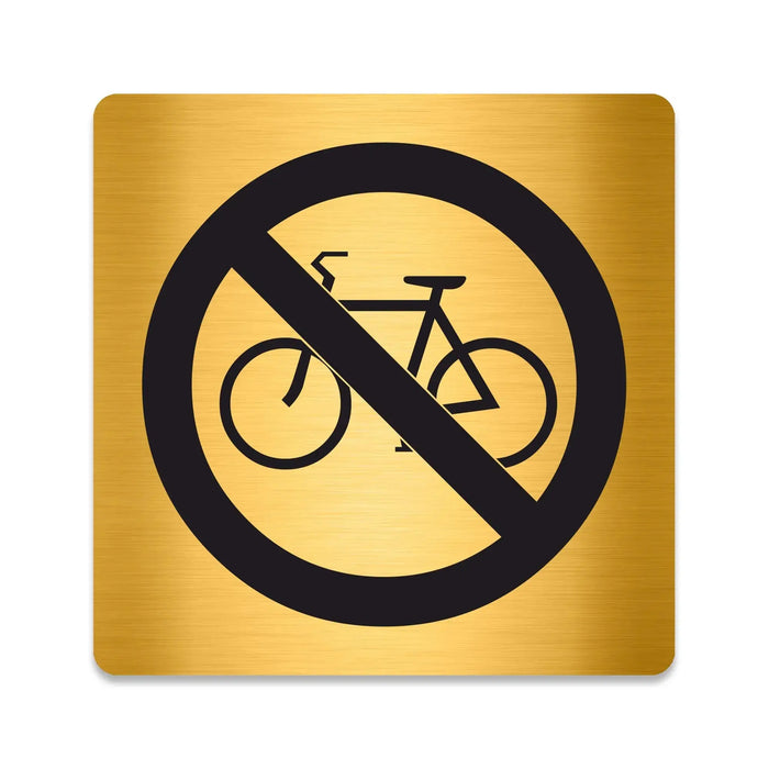 Blacked LaserTEC Leitsysteme - Acryl Schild - Eckig 12 x 12 cm - Selbstklebend - Gold gebürstet - Metall-Optik - UV beständig - Für Innen und Außen (Achtung)