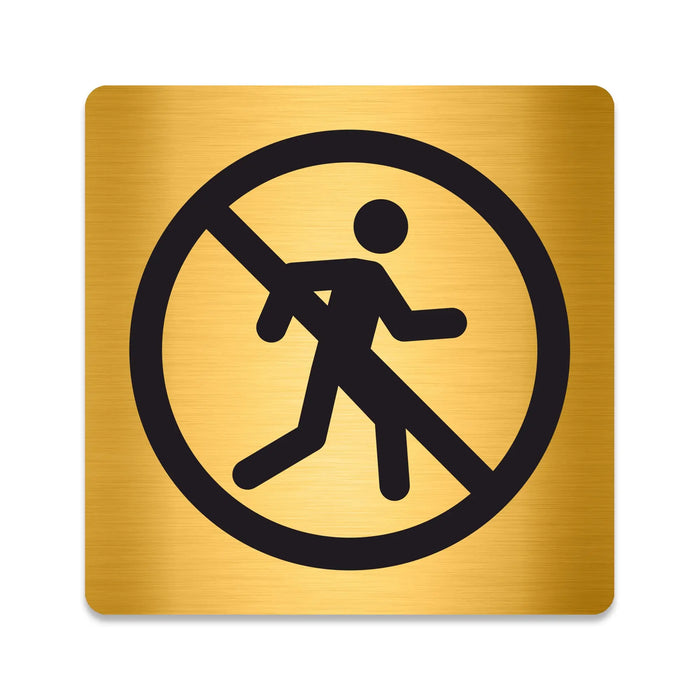 Blacked LaserTEC Leitsysteme - Acryl Schild - Eckig 12 x 12 cm - Selbstklebend - Gold gebürstet - Metall-Optik - UV beständig - Für Innen und Außen (Achtung)