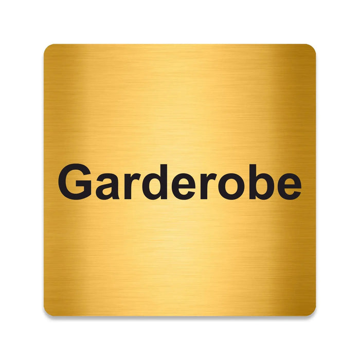 Blacked LaserTEC Leitsysteme - Acryl Schild - Eckig 12 x 12 cm - Selbstklebend - Gold gebürstet - Metall-Optik - UV beständig - Für Innen und Außen (Achtung)