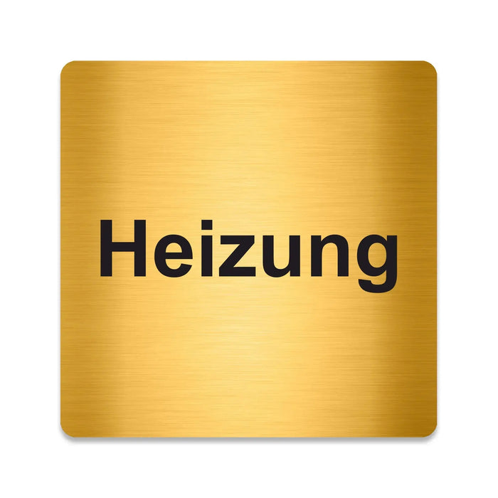 Blacked LaserTEC Leitsysteme - Acryl Schild - Eckig 12 x 12 cm - Selbstklebend - Gold gebürstet - Metall-Optik - UV beständig - Für Innen und Außen (Achtung)
