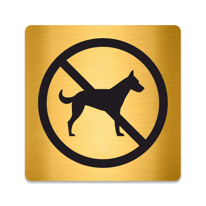 Blacked LaserTEC Leitsysteme - Acryl Schild - Eckig 12 x 12 cm - Selbstklebend - Gold gebürstet - Metall-Optik - UV beständig - Für Innen und Außen (Achtung)