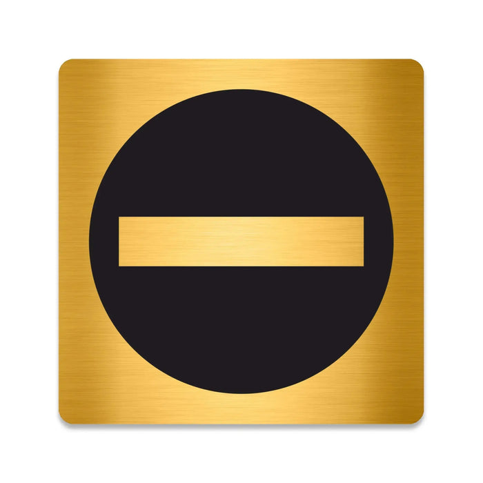 Blacked LaserTEC Leitsysteme - Acryl Schild - Eckig 12 x 12 cm - Selbstklebend - Gold gebürstet - Metall-Optik - UV beständig - Für Innen und Außen (Achtung)