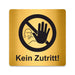 Blacked LaserTEC Leitsysteme - Acryl Schild - Eckig 12 x 12 cm - Selbstklebend - Gold gebürstet - Metall-Optik - UV beständig - Für Innen und Außen (Achtung)