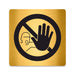 Blacked LaserTEC Leitsysteme - Acryl Schild - Eckig 12 x 12 cm - Selbstklebend - Gold gebürstet - Metall-Optik - UV beständig - Für Innen und Außen (Achtung)