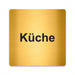 Blacked LaserTEC Leitsysteme - Acryl Schild - Eckig 12 x 12 cm - Selbstklebend - Gold gebürstet - Metall-Optik - UV beständig - Für Innen und Außen (Achtung)
