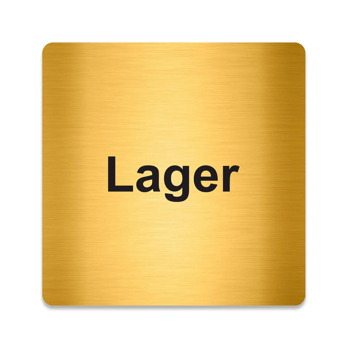 Blacked LaserTEC Leitsysteme - Acryl Schild - Eckig 12 x 12 cm - Selbstklebend - Gold gebürstet - Metall-Optik - UV beständig - Für Innen und Außen (Achtung)