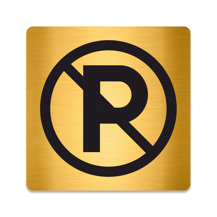 Blacked LaserTEC Leitsysteme - Acryl Schild - Eckig 12 x 12 cm - Selbstklebend - Gold gebürstet - Metall-Optik - UV beständig - Für Innen und Außen (Achtung)