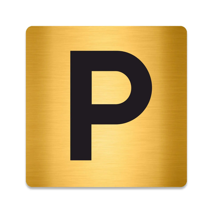 Blacked LaserTEC Leitsysteme - Acryl Schild - Eckig 12 x 12 cm - Selbstklebend - Gold gebürstet - Metall-Optik - UV beständig - Für Innen und Außen (Achtung)