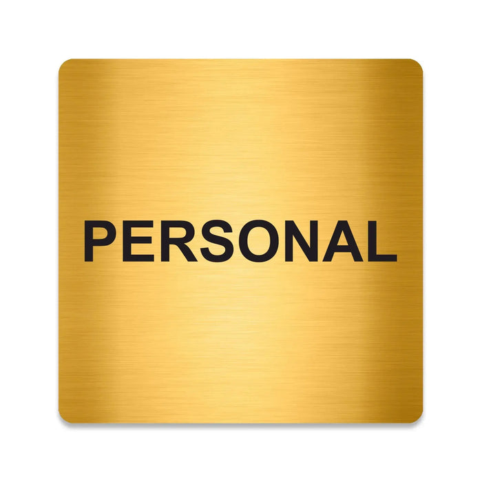 Blacked LaserTEC Leitsysteme - Acryl Schild - Eckig 12 x 12 cm - Selbstklebend - Gold gebürstet - Metall-Optik - UV beständig - Für Innen und Außen (Achtung)