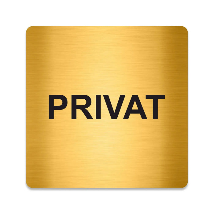 Blacked LaserTEC Leitsysteme - Acryl Schild - Eckig 12 x 12 cm - Selbstklebend - Gold gebürstet - Metall-Optik - UV beständig - Für Innen und Außen (Achtung)
