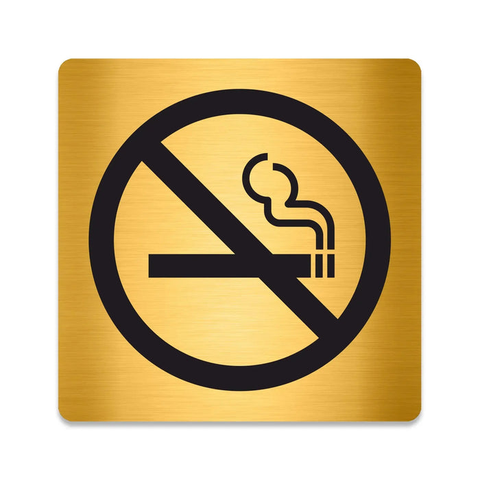 Blacked LaserTEC Leitsysteme - Acryl Schild - Eckig 12 x 12 cm - Selbstklebend - Gold gebürstet - Metall-Optik - UV beständig - Für Innen und Außen (Achtung)
