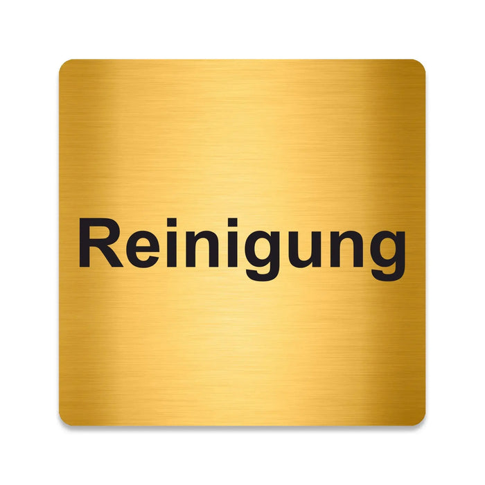 Blacked LaserTEC Leitsysteme - Acryl Schild - Eckig 12 x 12 cm - Selbstklebend - Gold gebürstet - Metall-Optik - UV beständig - Für Innen und Außen (Achtung)