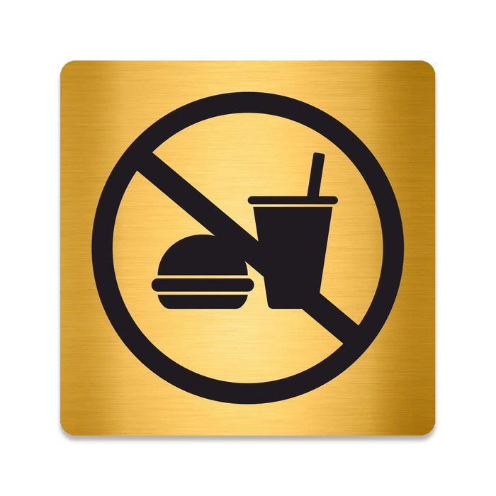 Blacked LaserTEC Leitsysteme - Acryl Schild - Eckig 12 x 12 cm - Selbstklebend - Gold gebürstet - Metall-Optik - UV beständig - Für Innen und Außen (Achtung)