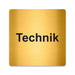 Blacked LaserTEC Leitsysteme - Acryl Schild - Eckig 12 x 12 cm - Selbstklebend - Gold gebürstet - Metall-Optik - UV beständig - Für Innen und Außen (Achtung)