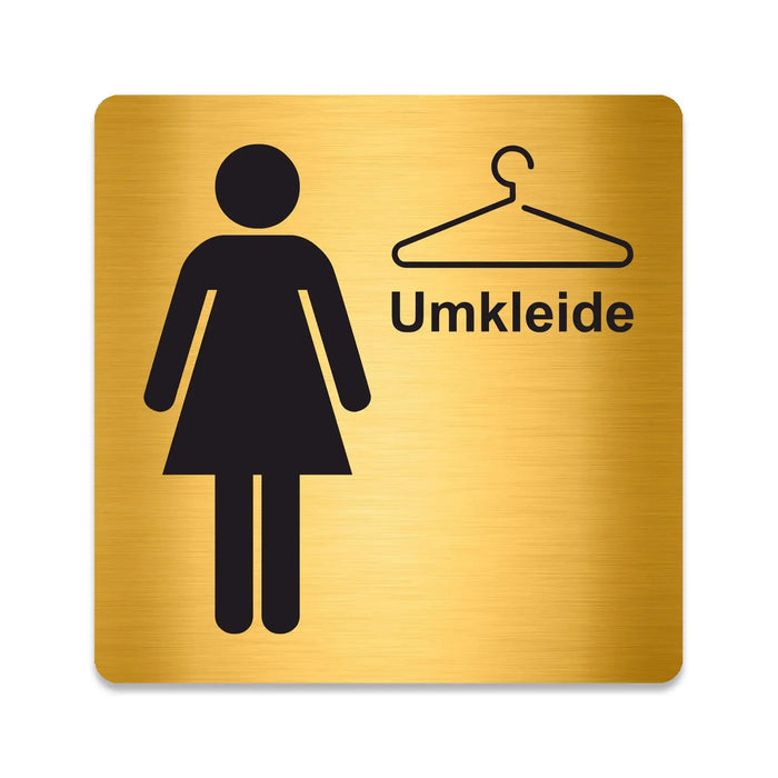 Blacked LaserTEC Leitsysteme - Acryl Schild - Eckig 12 x 12 cm - Selbstklebend - Gold gebürstet - Metall-Optik - UV beständig - Für Innen und Außen (Achtung)