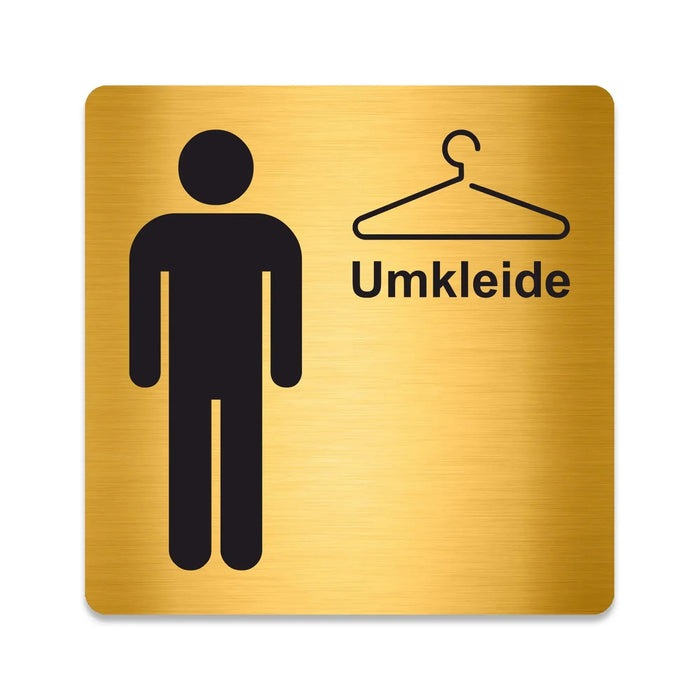 Blacked LaserTEC Leitsysteme - Acryl Schild - Eckig 12 x 12 cm - Selbstklebend - Gold gebürstet - Metall-Optik - UV beständig - Für Innen und Außen (Achtung)