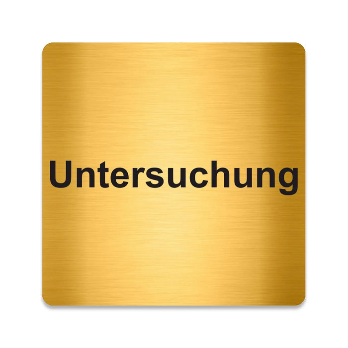 Blacked LaserTEC Leitsysteme - Acryl Schild - Eckig 12 x 12 cm - Selbstklebend - Gold gebürstet - Metall-Optik - UV beständig - Für Innen und Außen (Achtung)