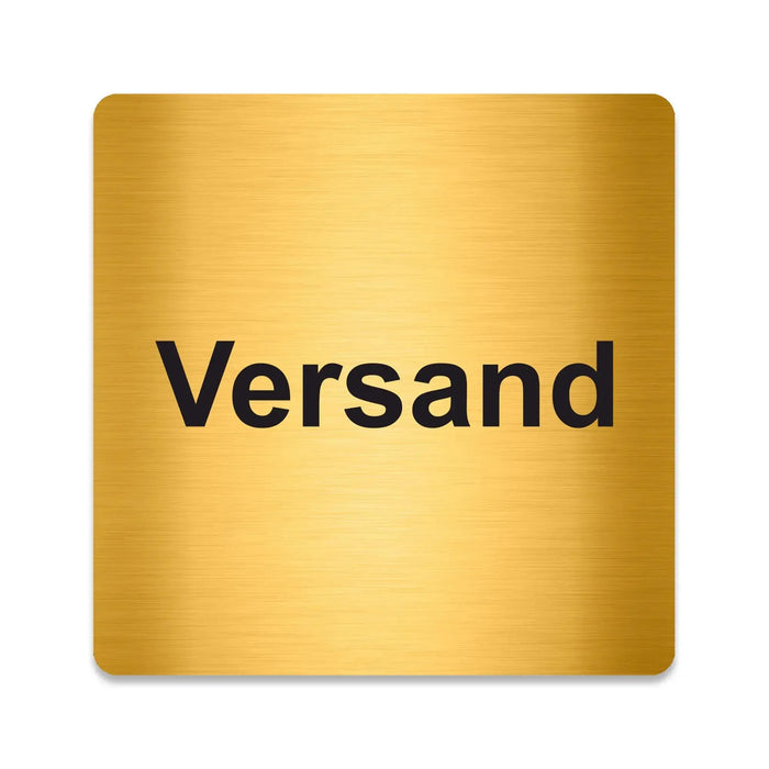 Blacked LaserTEC Leitsysteme - Acryl Schild - Eckig 12 x 12 cm - Selbstklebend - Gold gebürstet - Metall-Optik - UV beständig - Für Innen und Außen (Achtung)