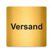 Blacked LaserTEC Leitsysteme - Acryl Schild - Eckig 12 x 12 cm - Selbstklebend - Gold gebürstet - Metall-Optik - UV beständig - Für Innen und Außen (Achtung)