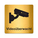 Blacked LaserTEC Leitsysteme - Acryl Schild - Eckig 12 x 12 cm - Selbstklebend - Gold gebürstet - Metall-Optik - UV beständig - Für Innen und Außen (Achtung)