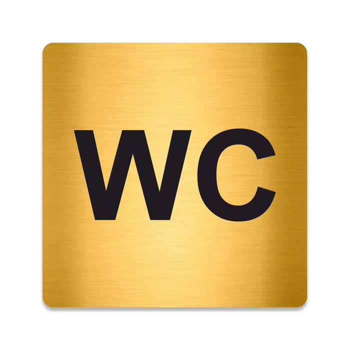 Blacked LaserTEC Leitsysteme - Acryl Schild - Eckig 12 x 12 cm - Selbstklebend - Gold gebürstet - Metall-Optik - UV beständig - Für Innen und Außen (Achtung)