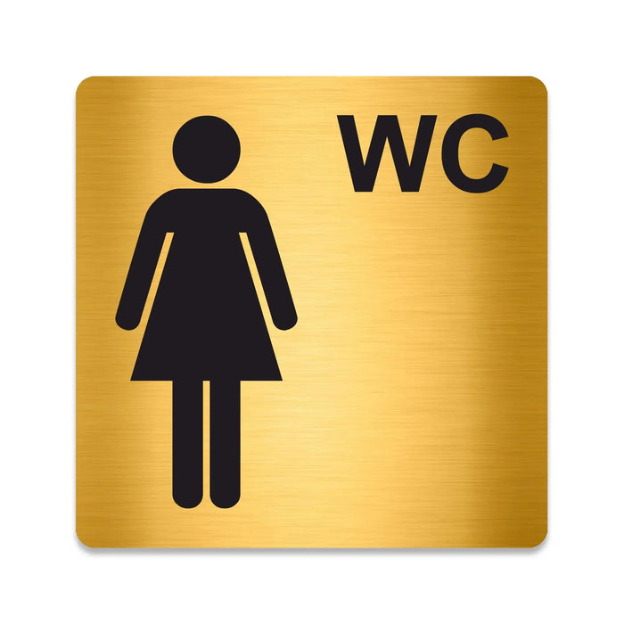 Blacked LaserTEC Leitsysteme - Acryl Schild - Eckig 12 x 12 cm - Selbstklebend - Gold gebürstet - Metall-Optik - UV beständig - Für Innen und Außen (Achtung)