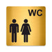 Blacked LaserTEC Leitsysteme - Acryl Schild - Eckig 12 x 12 cm - Selbstklebend - Gold gebürstet - Metall-Optik - UV beständig - Für Innen und Außen (Achtung)