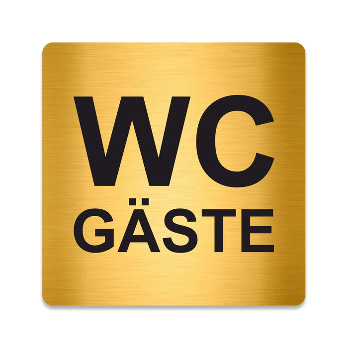 Blacked LaserTEC Leitsysteme - Acryl Schild - Eckig 12 x 12 cm - Selbstklebend - Gold gebürstet - Metall-Optik - UV beständig - Für Innen und Außen (Achtung)