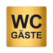 Blacked LaserTEC Leitsysteme - Acryl Schild - Eckig 12 x 12 cm - Selbstklebend - Gold gebürstet - Metall-Optik - UV beständig - Für Innen und Außen (Achtung)