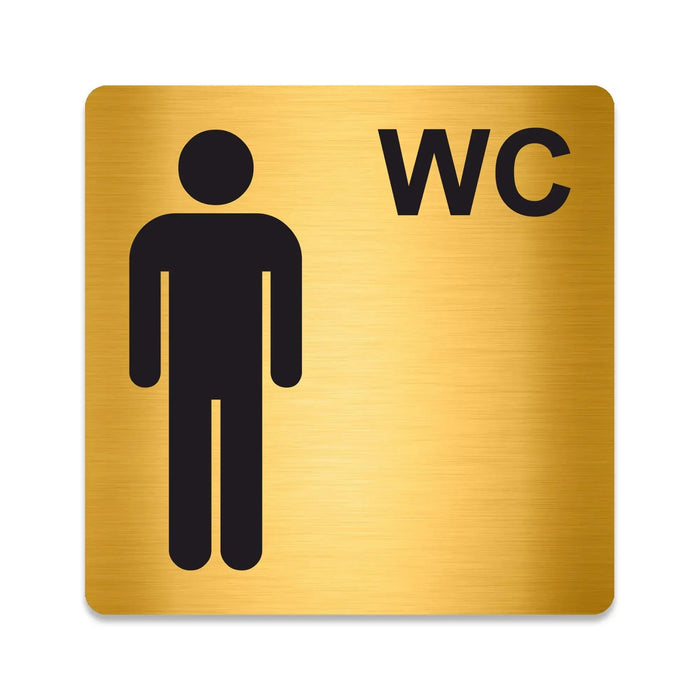 Blacked LaserTEC Leitsysteme - Acryl Schild - Eckig 12 x 12 cm - Selbstklebend - Gold gebürstet - Metall-Optik - UV beständig - Für Innen und Außen (Achtung)