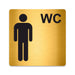 Blacked LaserTEC Leitsysteme - Acryl Schild - Eckig 12 x 12 cm - Selbstklebend - Gold gebürstet - Metall-Optik - UV beständig - Für Innen und Außen (Achtung)