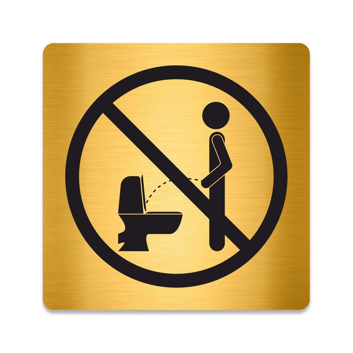 Blacked LaserTEC Leitsysteme - Acryl Schild - Eckig 12 x 12 cm - Selbstklebend - Gold gebürstet - Metall-Optik - UV beständig - Für Innen und Außen (Achtung)