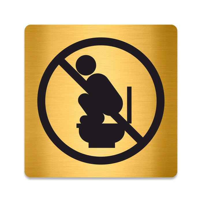 Blacked LaserTEC Leitsysteme - Acryl Schild - Eckig 12 x 12 cm - Selbstklebend - Gold gebürstet - Metall-Optik - UV beständig - Für Innen und Außen (Achtung)