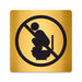 Blacked LaserTEC Leitsysteme - Acryl Schild - Eckig 12 x 12 cm - Selbstklebend - Gold gebürstet - Metall-Optik - UV beständig - Für Innen und Außen (Achtung)