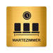 Blacked LaserTEC Leitsysteme - Acryl Schild - Eckig 12 x 12 cm - Selbstklebend - Gold gebürstet - Metall-Optik - UV beständig - Für Innen und Außen (Achtung)