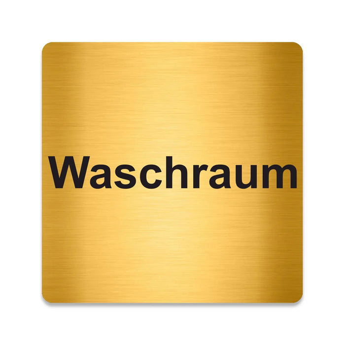 Blacked LaserTEC Leitsysteme - Acryl Schild - Eckig 12 x 12 cm - Selbstklebend - Gold gebürstet - Metall-Optik - UV beständig - Für Innen und Außen (Achtung)