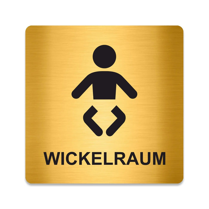 Blacked LaserTEC Leitsysteme - Acryl Schild - Eckig 12 x 12 cm - Selbstklebend - Gold gebürstet - Metall-Optik - UV beständig - Für Innen und Außen (Achtung)