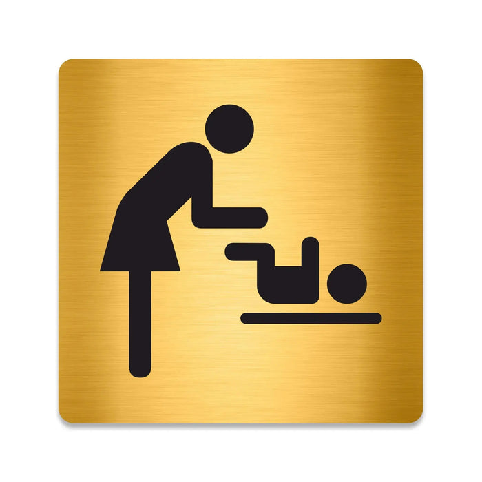 Blacked LaserTEC Leitsysteme - Acryl Schild - Eckig 12 x 12 cm - Selbstklebend - Gold gebürstet - Metall-Optik - UV beständig - Für Innen und Außen (Achtung)