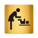 Blacked LaserTEC Leitsysteme - Acryl Schild - Eckig 12 x 12 cm - Selbstklebend - Gold gebürstet - Metall-Optik - UV beständig - Für Innen und Außen (Achtung)
