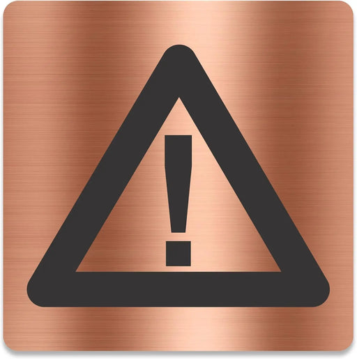 Blacked LaserTEC Leitsysteme - Acryl Schild - Eckig 12 x 12 cm - Selbstklebend - Kupfer gebürstet - Metall-Optik - UV beständig - Für Innen und Außen (Achtung)