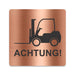 Blacked LaserTEC Leitsysteme - Acryl Schild - Eckig 12 x 12 cm - Selbstklebend - Kupfer gebürstet - Metall-Optik - UV beständig - Für Innen und Außen (Achtung)