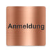 Blacked LaserTEC Leitsysteme - Acryl Schild - Eckig 12 x 12 cm - Selbstklebend - Kupfer gebürstet - Metall-Optik - UV beständig - Für Innen und Außen (Achtung)