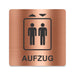 Blacked LaserTEC Leitsysteme - Acryl Schild - Eckig 12 x 12 cm - Selbstklebend - Kupfer gebürstet - Metall-Optik - UV beständig - Für Innen und Außen (Achtung)