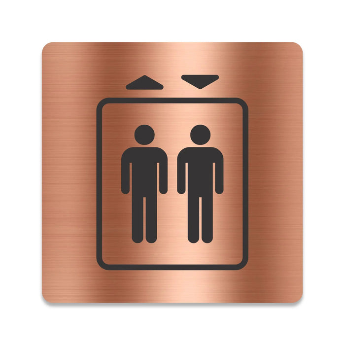 Blacked LaserTEC Leitsysteme - Acryl Schild - Eckig 12 x 12 cm - Selbstklebend - Kupfer gebürstet - Metall-Optik - UV beständig - Für Innen und Außen (Achtung)