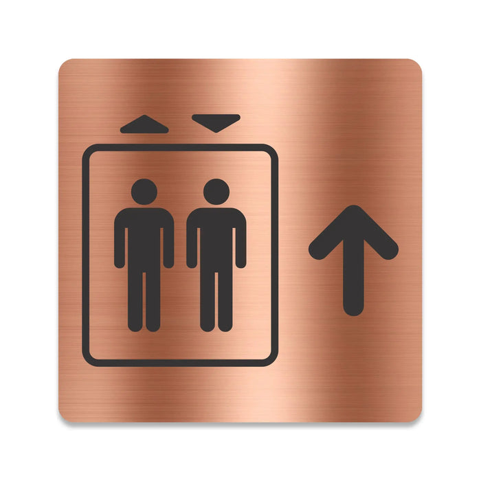 Blacked LaserTEC Leitsysteme - Acryl Schild - Eckig 12 x 12 cm - Selbstklebend - Kupfer gebürstet - Metall-Optik - UV beständig - Für Innen und Außen (Achtung)
