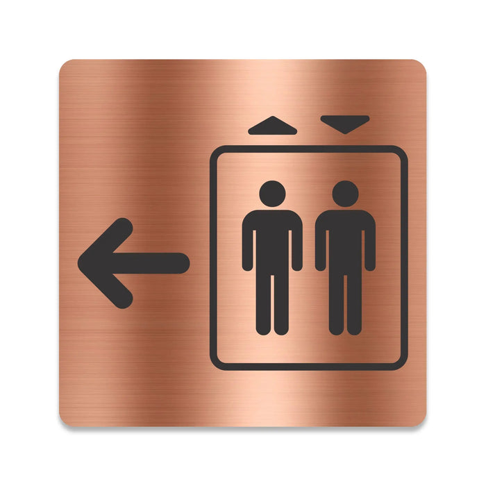 Blacked LaserTEC Leitsysteme - Acryl Schild - Eckig 12 x 12 cm - Selbstklebend - Kupfer gebürstet - Metall-Optik - UV beständig - Für Innen und Außen (Achtung)