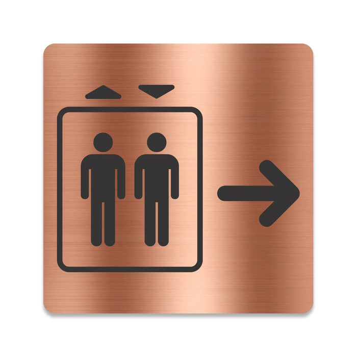 Blacked LaserTEC Leitsysteme - Acryl Schild - Eckig 12 x 12 cm - Selbstklebend - Kupfer gebürstet - Metall-Optik - UV beständig - Für Innen und Außen (Achtung)