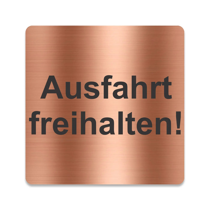 Blacked LaserTEC Leitsysteme - Acryl Schild - Eckig 12 x 12 cm - Selbstklebend - Kupfer gebürstet - Metall-Optik - UV beständig - Für Innen und Außen (Achtung)